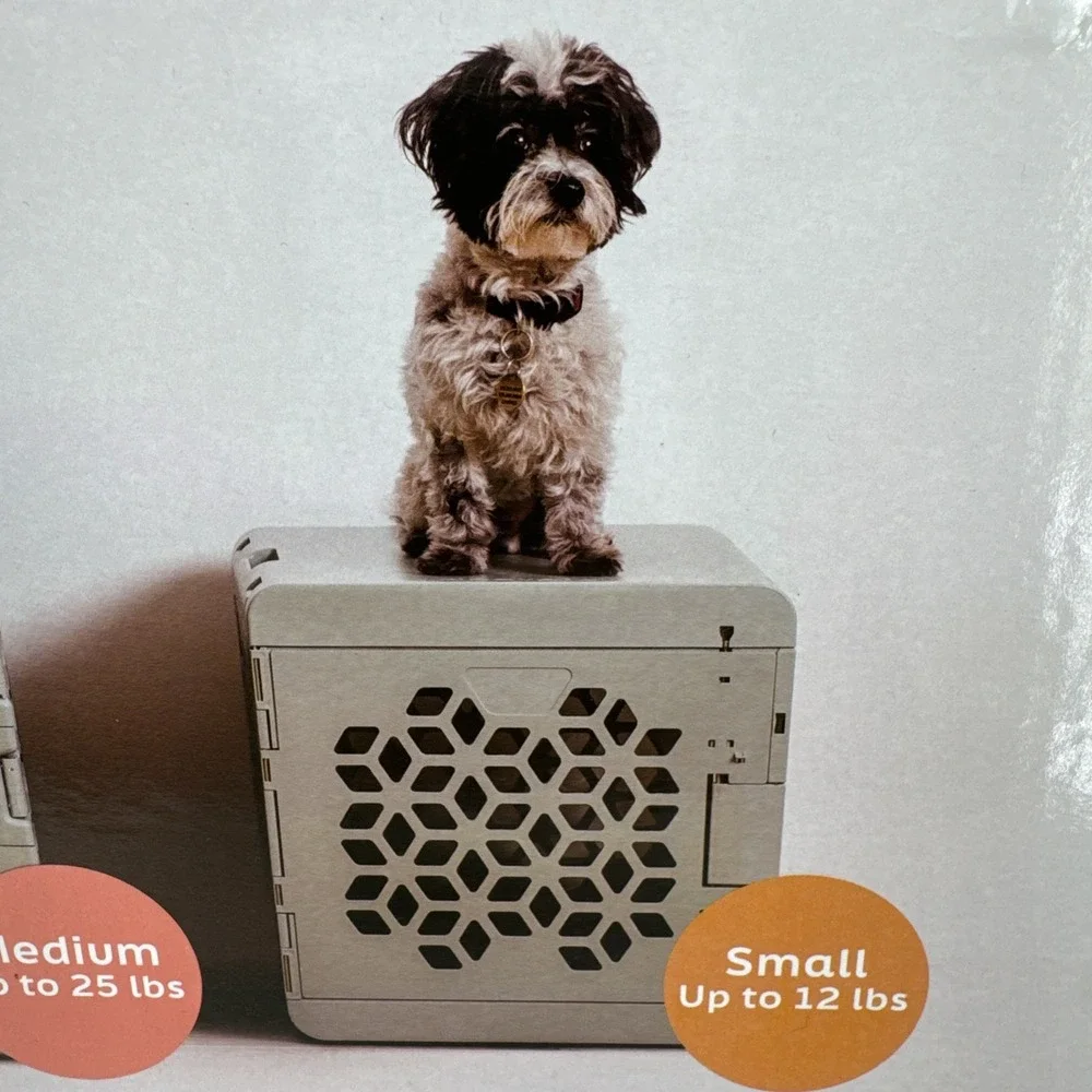 KindTail PAWD Cat and Dog Crate - S - Gray NEW Up To 12 Lbs With 2 Paws Pads